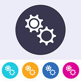 Simple vector gears icon colorful buttons