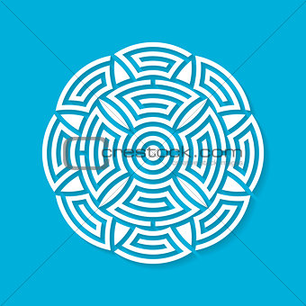 White geometric abstract round mandala
