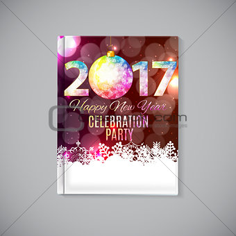 Abstract Beauty 2017 New Year Celebration Poster Background. Vec