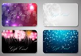 Beautiful Christmas and New Year Gift Card Template Set. Vector 