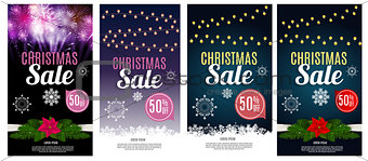 Christmas Sale, Discount Voucher Banner Background. Business Discount Card.