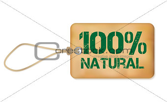 100% Natutal Old Paper Grunge Label Vector Illustration