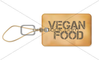Vegan Food Old Paper Grunge Label Vector Illustration
