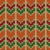Knitting ornate seamless pattern with zigzag figures