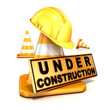 Under construction sign. 3D
