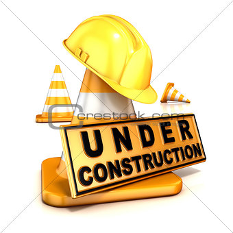 Under construction sign. 3D