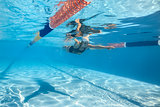 Woman swims underwater