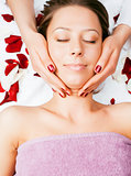 stock photo attractive lady getting spa treatment in salon