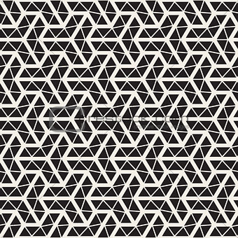 Vector Seamless Black And White Geometric Grid Pattern