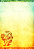Grunge background with American Indian traditional patterns