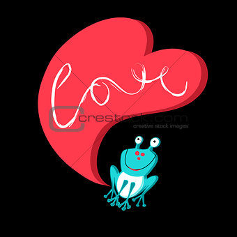 Vector love with a frog
