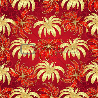 Vintage seamless pattern with flowers