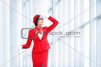 Young stewardess