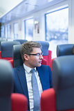 Businessman in a train