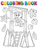 Coloring book forester theme 1