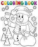 Coloring book snowman topic 3