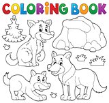 Coloring book with wolves theme 1