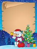 Parchment with Christmas snowman theme 1