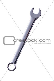 Universal wrench key with tooth isolated on white