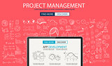 Project Management concept with Doodle design style