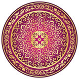 Round gold-purple vintage pattern