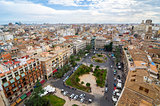 Aerial view of Valencia in a cloudy day. Valencia, Spain.