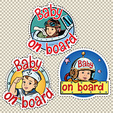 set of stickers baby on board