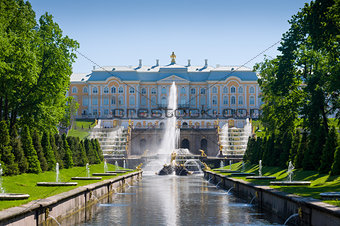 Grand Peterhof Palace, the Grand Cascade and Samson Fountain