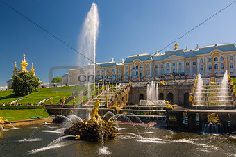 Grand Peterhof Palace, the Grand Cascade and Samson Fountain