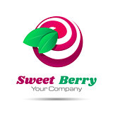 Tasty cherry icon simple elements logo template. Vector business icon. Corporate branding identity design illustration for your company. Creative abstract concept.
