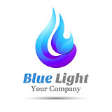 Flame Blue logo template. Vector business icon. Corporate branding identity design illustration for your company. Creative abstract concept.