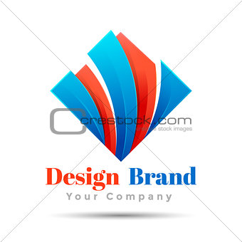 abstract colorful squares logo template. Vector business icon. Corporate branding identity design illustration for your company. Creative concept.