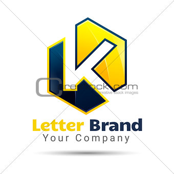letter K. logo template. Vector business icon. Corporate branding identity design illustration for your company. Creative abstract concept.