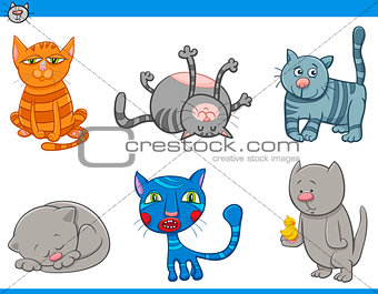 funny cat characters set