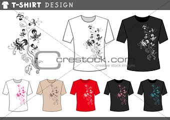 t shirt design with floral