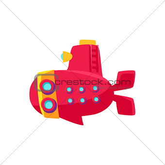 Red Submarine Toy Boat
