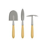 Set Of Gardening Instruments With Spade And Chopper