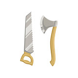 Saw And Wood Axe