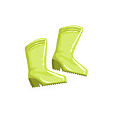 Pair Of Green Rubber Boots