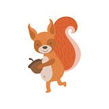 Squirrel Running With Acorn