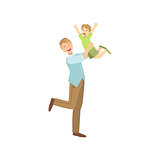 Father Throwing The Son In The Air