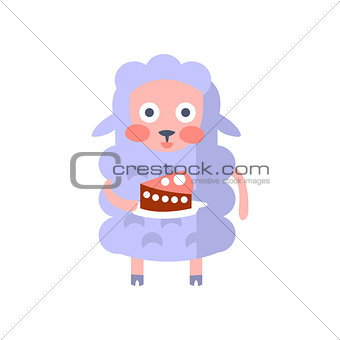Sheep With Party Attributes Girly Stylized Funky Sticker
