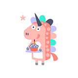 Unicorn With Party Attributes Girly Stylized Funky Sticker