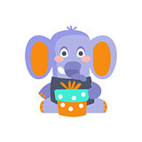 Elephant With Party Attributes Girly Stylized Funky Sticker