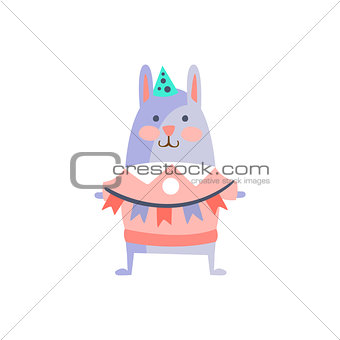 Rabbit With Party Attributes Girly Stylized Funky Sticker