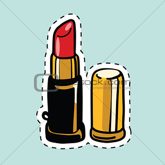 Red lipstick, sticker label