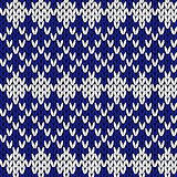 Contrast seamless knitting pattern in blue and white colors