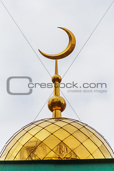 Golden dome of muslim temple in the Middle Volga