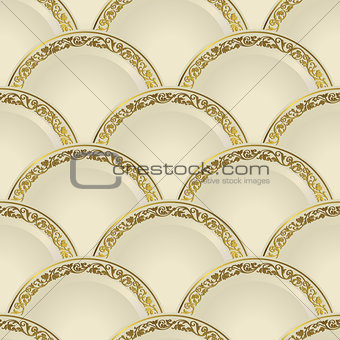 Vintage seamless pattern of white gradient plates