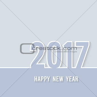 Happy new year 2017 paper postcard.